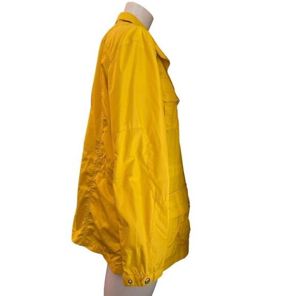 Lauren Ralph Lauren Womens XL Yellow Zip Snap Windbreaker Jacket Rain Coat - Picture 3 of 6